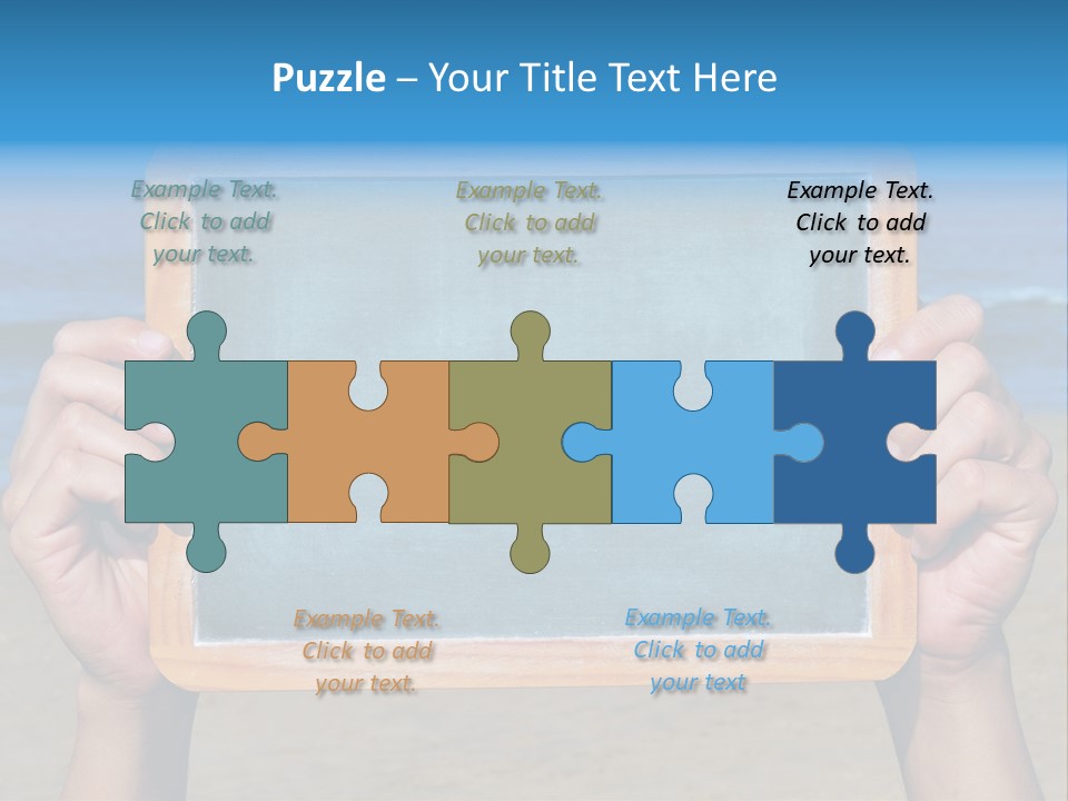 Blackboard Sign Beach PowerPoint Template