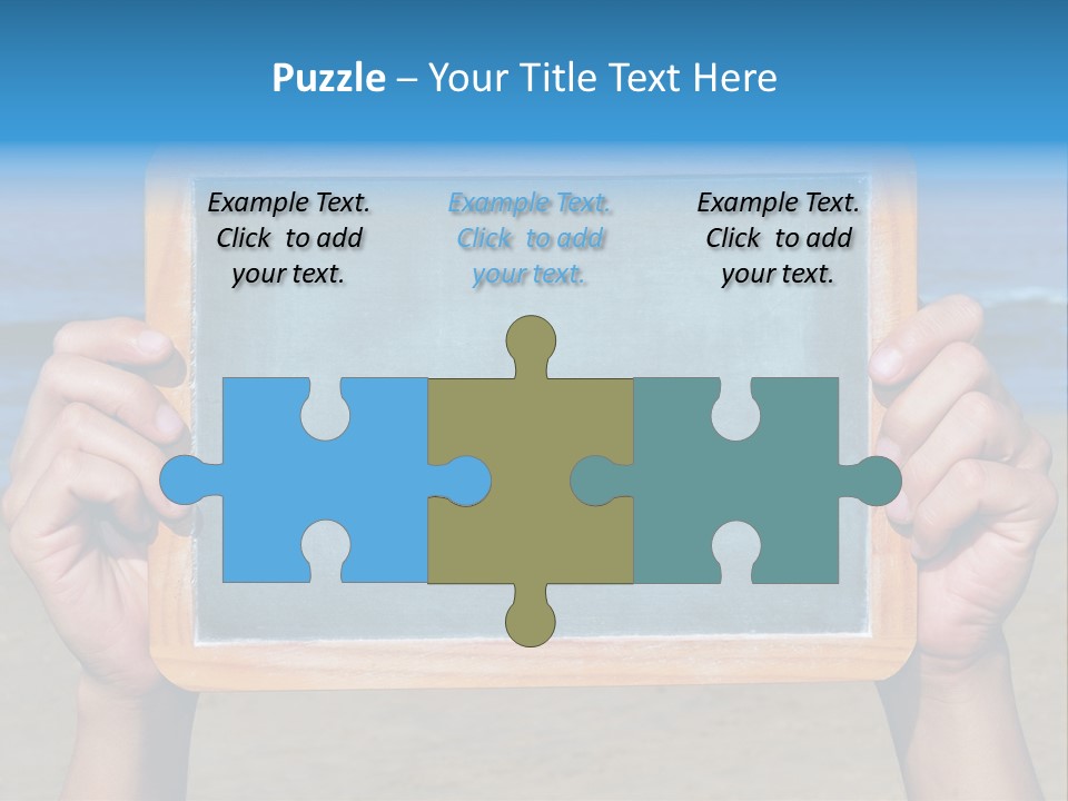 Blackboard Sign Beach PowerPoint Template