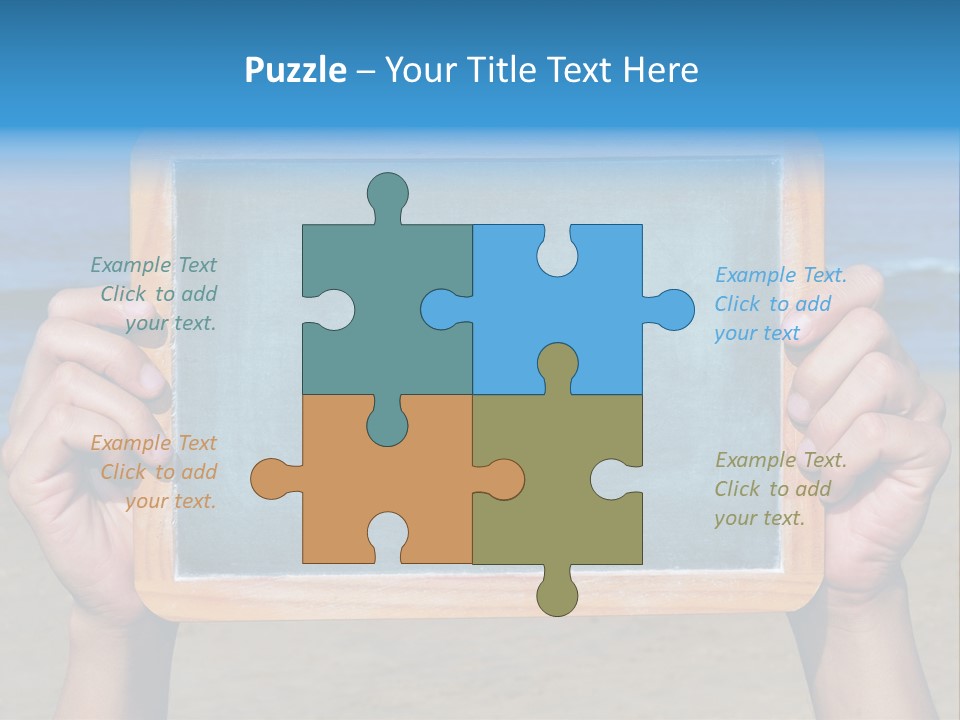 Blackboard Sign Beach PowerPoint Template