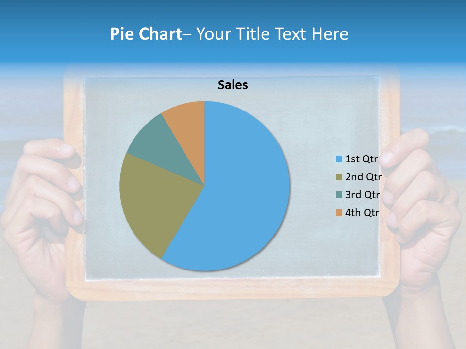 Blackboard Sign Beach PowerPoint Template