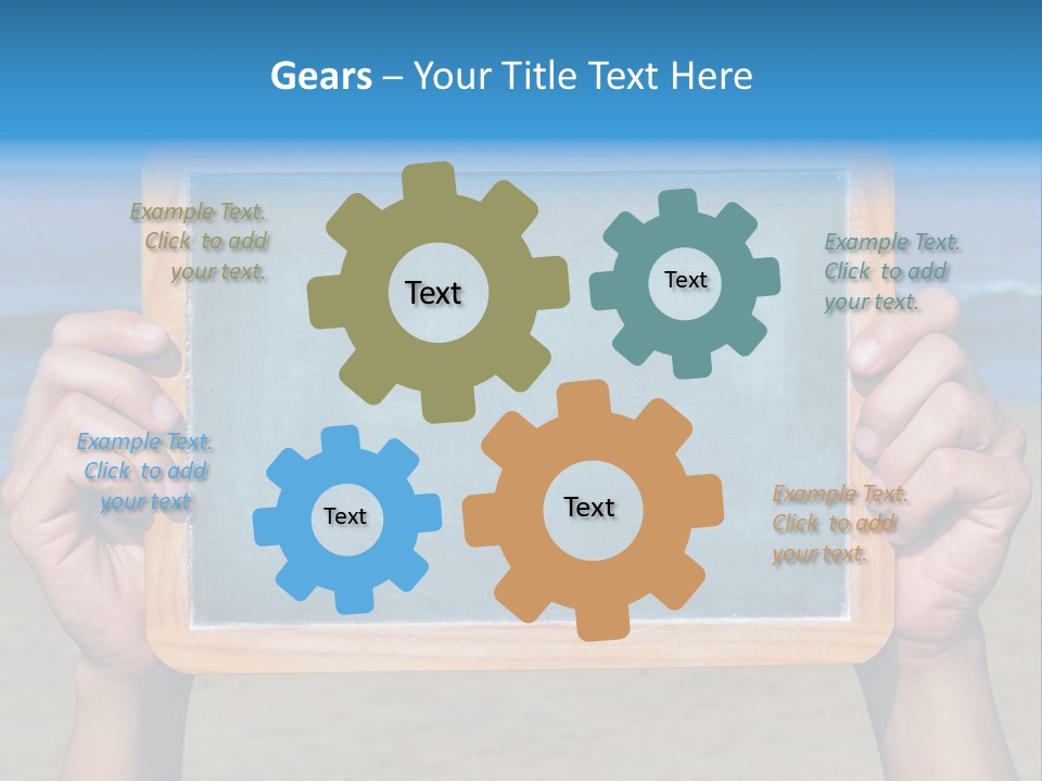 Blackboard Sign Beach PowerPoint Template