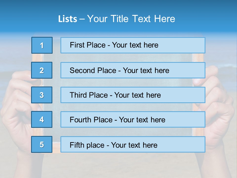 Blackboard Sign Beach PowerPoint Template