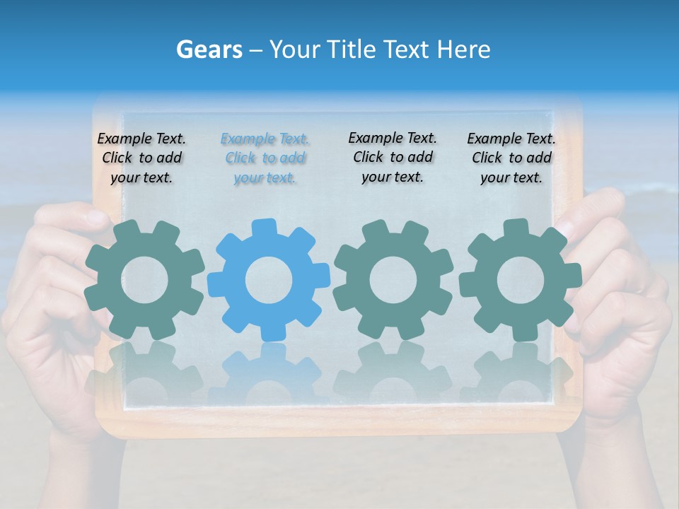 Blackboard Sign Beach PowerPoint Template