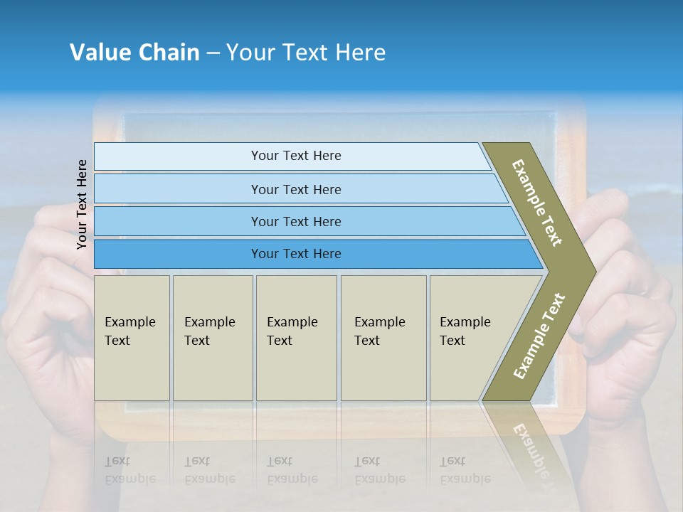 Blackboard Sign Beach PowerPoint Template
