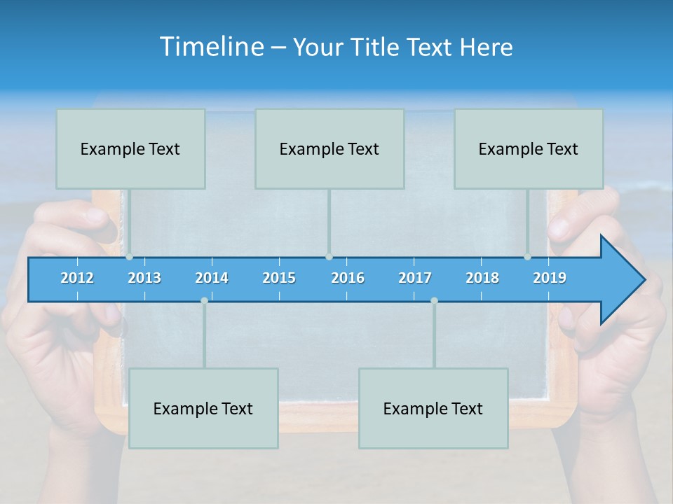 Blackboard Sign Beach PowerPoint Template