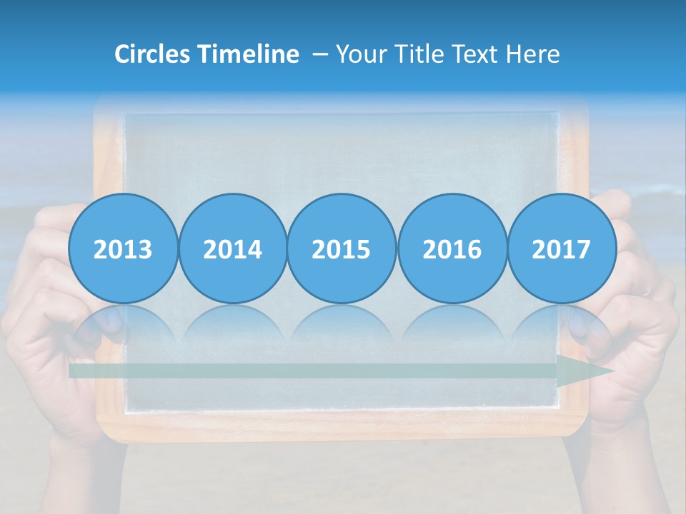 Blackboard Sign Beach PowerPoint Template