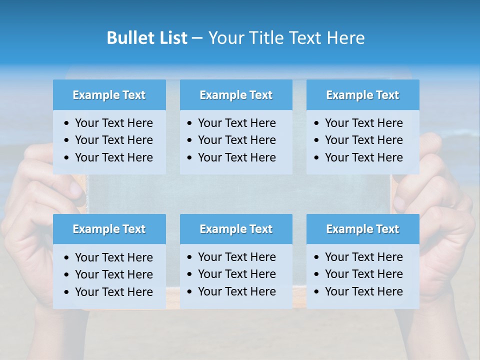 Blackboard Sign Beach PowerPoint Template