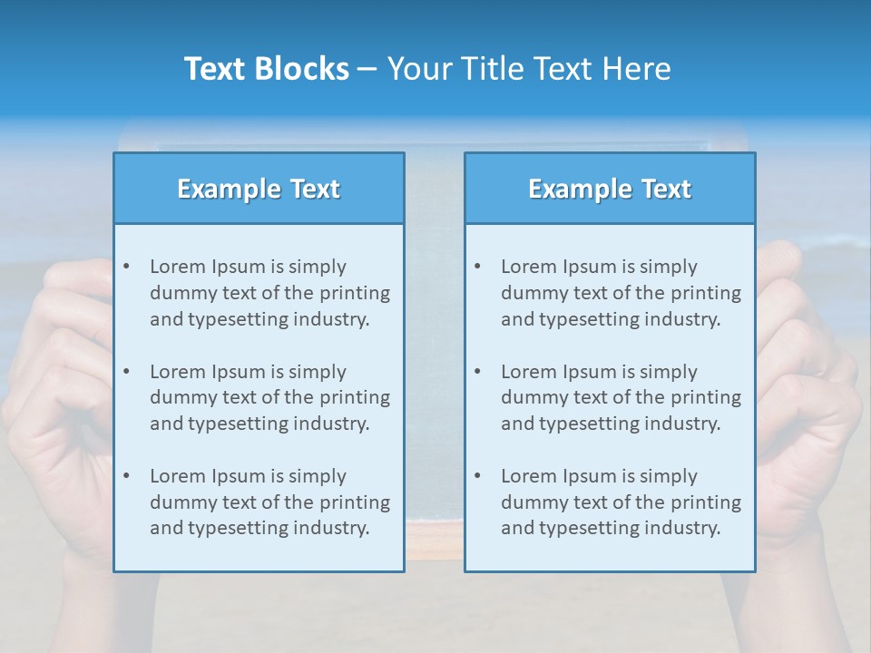 Blackboard Sign Beach PowerPoint Template