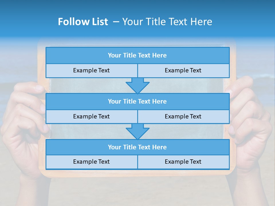 Blackboard Sign Beach PowerPoint Template