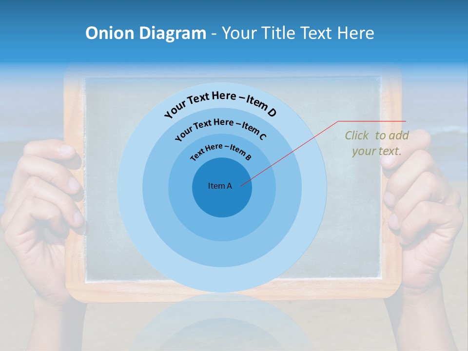 Blackboard Sign Beach PowerPoint Template