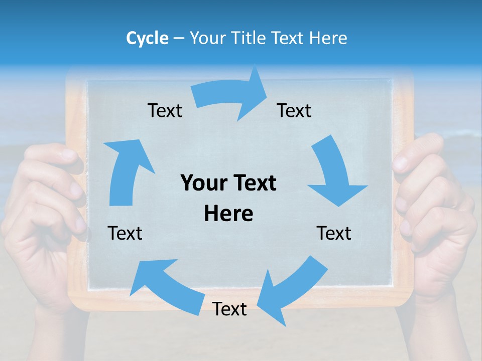Blackboard Sign Beach PowerPoint Template