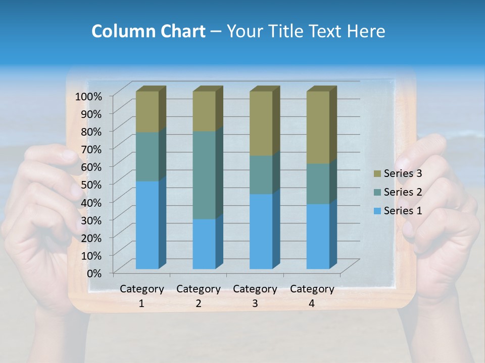 Blackboard Sign Beach PowerPoint Template