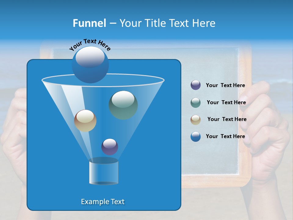 Blackboard Sign Beach PowerPoint Template