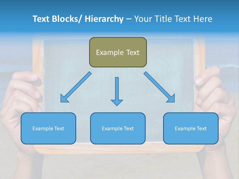 Blackboard Sign Beach PowerPoint Template