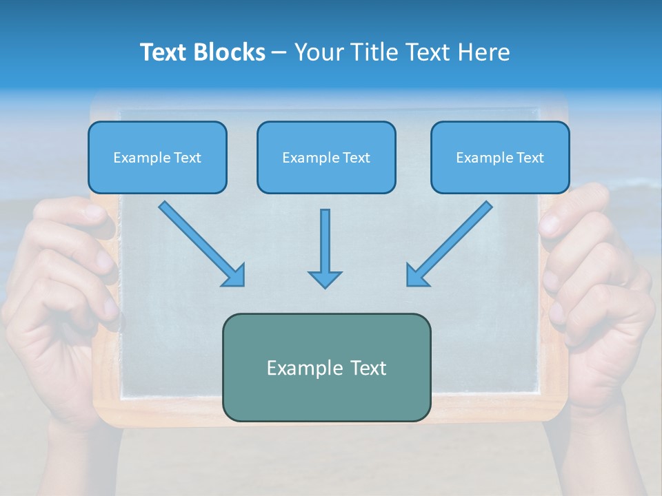 Blackboard Sign Beach PowerPoint Template