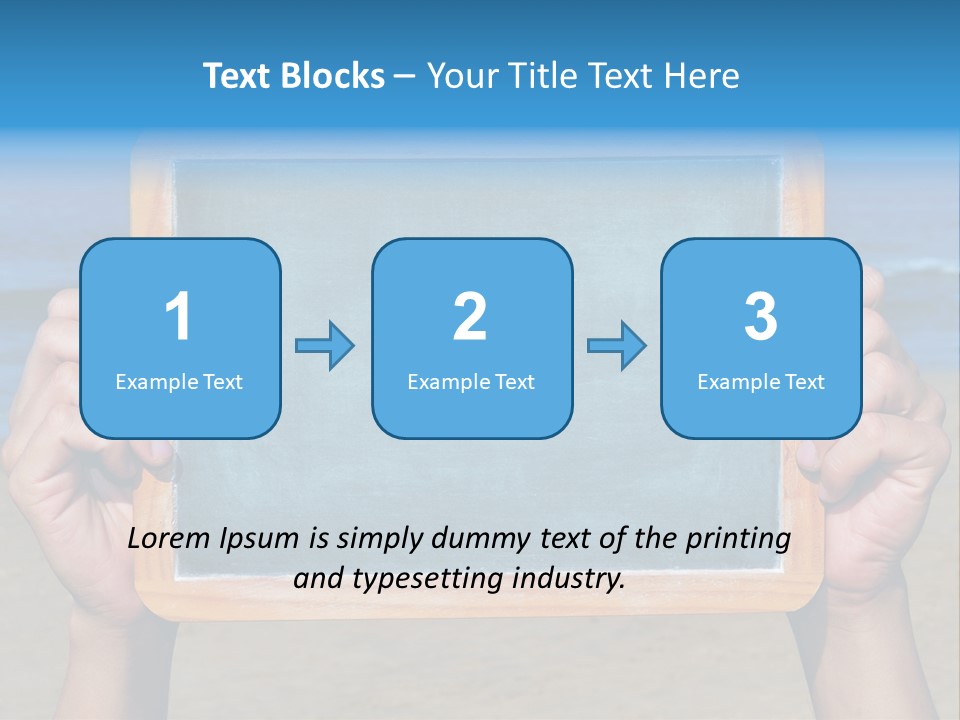 Blackboard Sign Beach PowerPoint Template