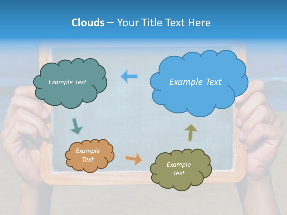Blackboard Sign Beach PowerPoint Template