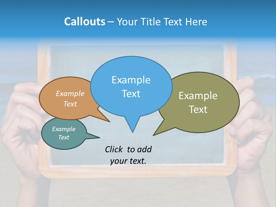 Blackboard Sign Beach PowerPoint Template