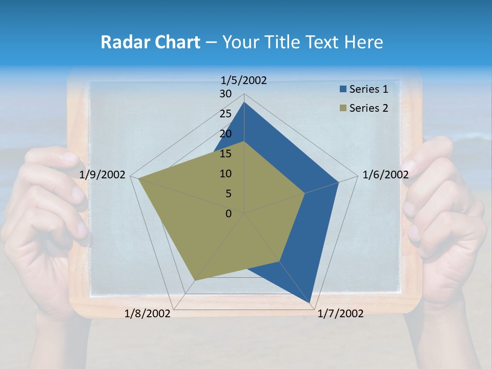 Blackboard Sign Beach PowerPoint Template