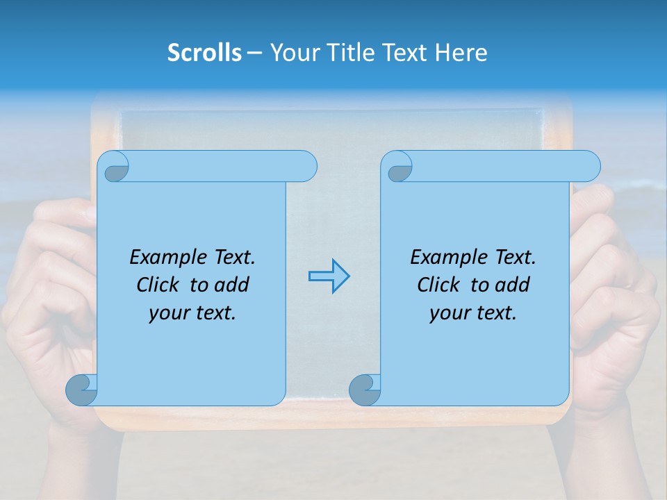 Blackboard Sign Beach PowerPoint Template