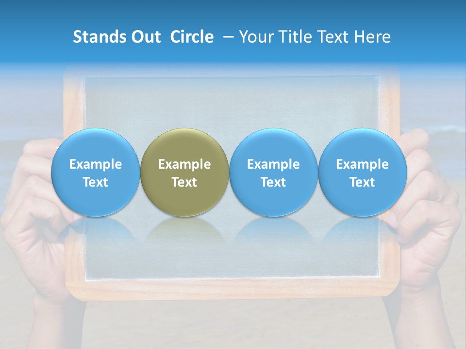 Blackboard Sign Beach PowerPoint Template