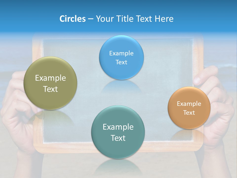 Blackboard Sign Beach PowerPoint Template