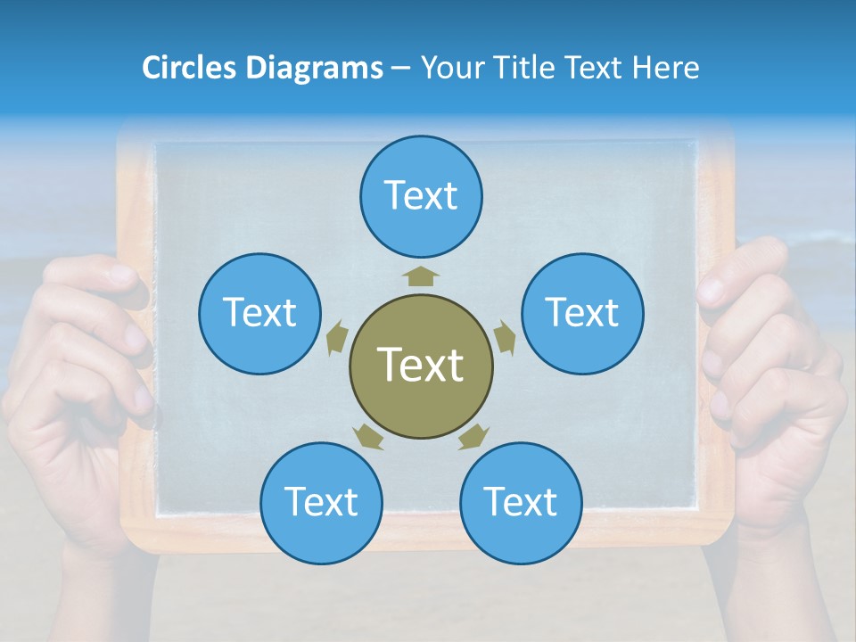 Blackboard Sign Beach PowerPoint Template