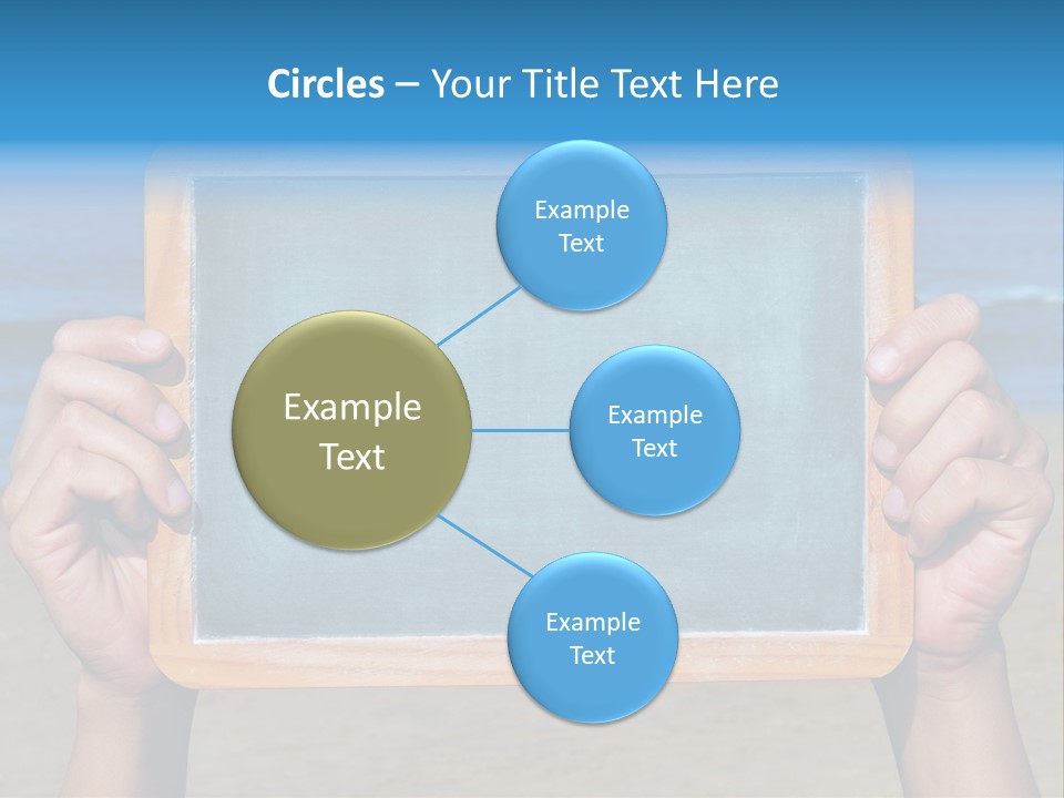 Blackboard Sign Beach PowerPoint Template