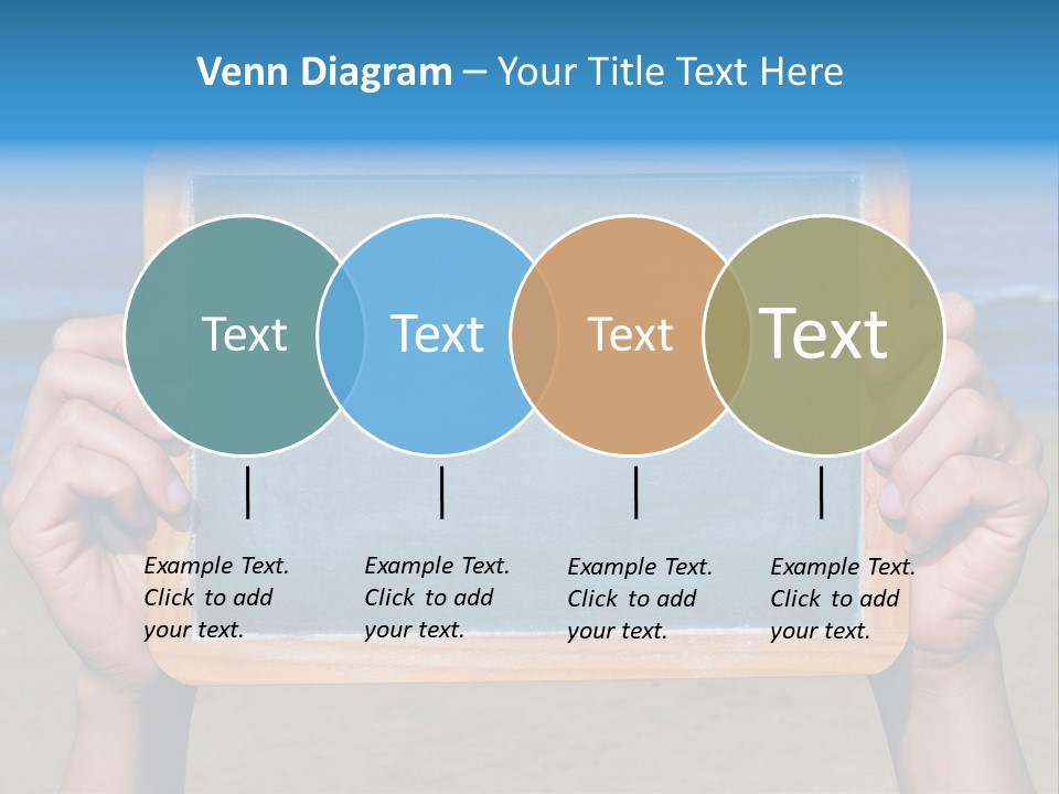 Blackboard Sign Beach PowerPoint Template