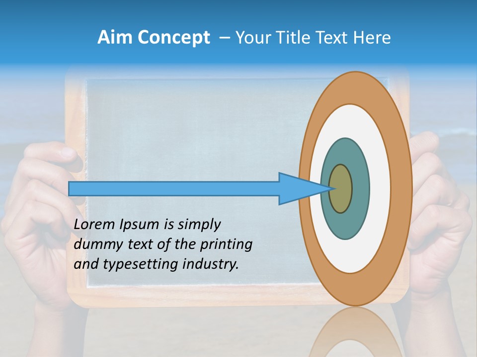 Blackboard Sign Beach PowerPoint Template