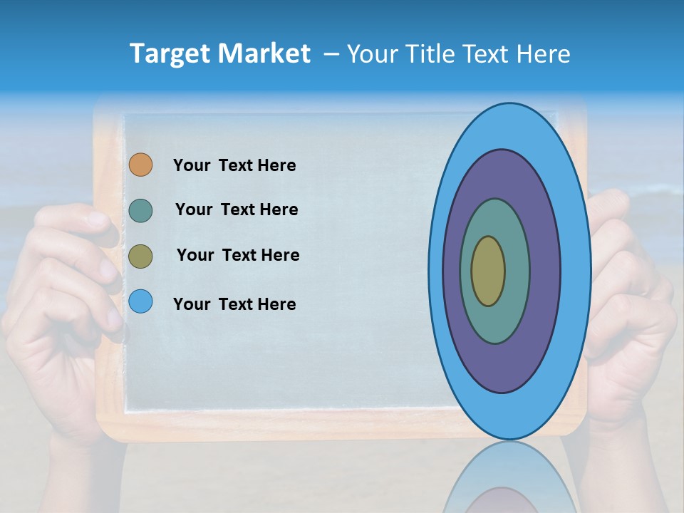 Blackboard Sign Beach PowerPoint Template