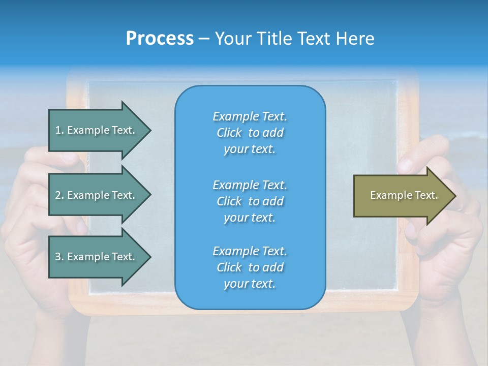 Blackboard Sign Beach PowerPoint Template