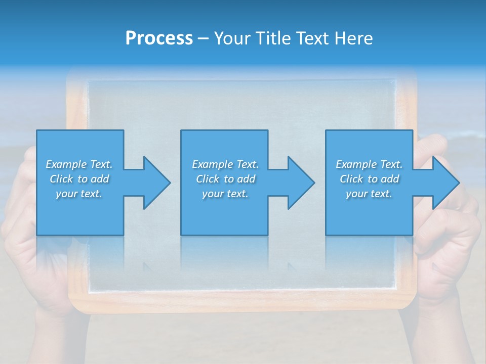 Blackboard Sign Beach PowerPoint Template