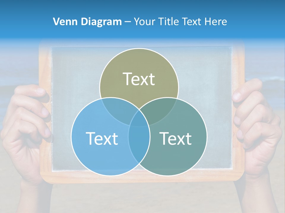 Blackboard Sign Beach PowerPoint Template