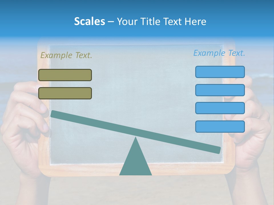 Blackboard Sign Beach PowerPoint Template