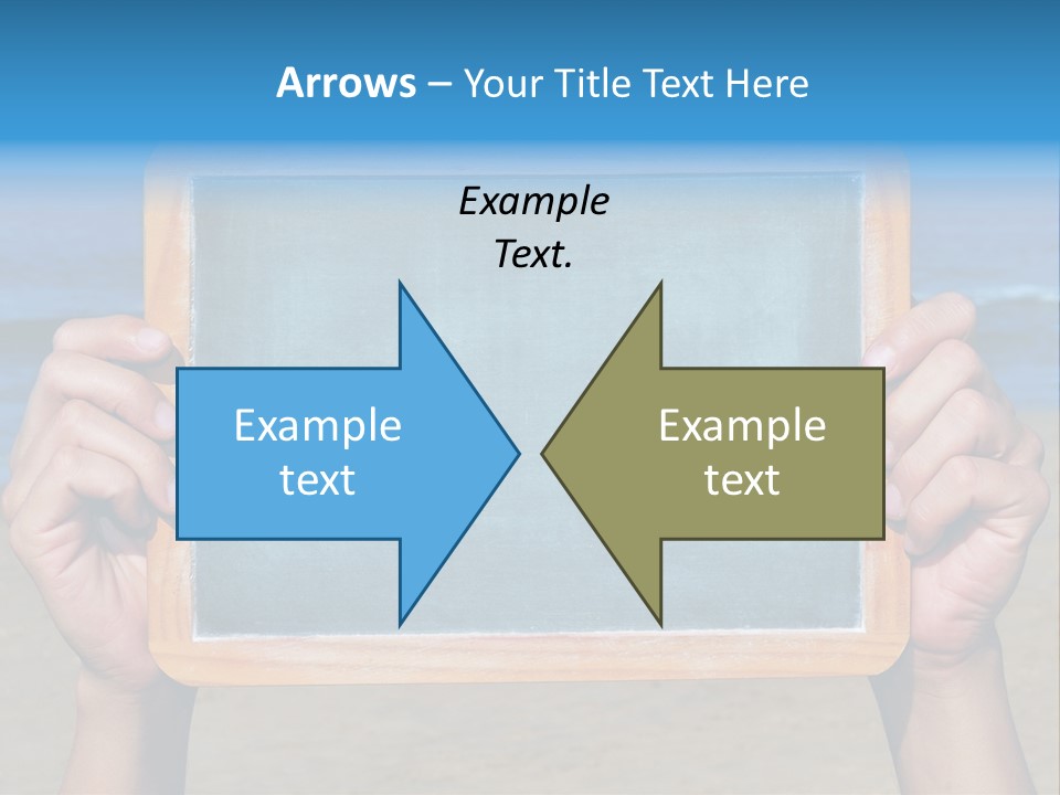 Blackboard Sign Beach PowerPoint Template