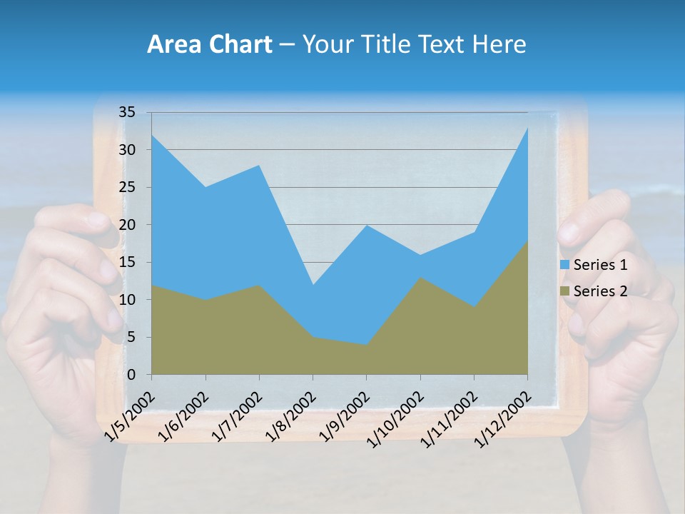 Blackboard Sign Beach PowerPoint Template