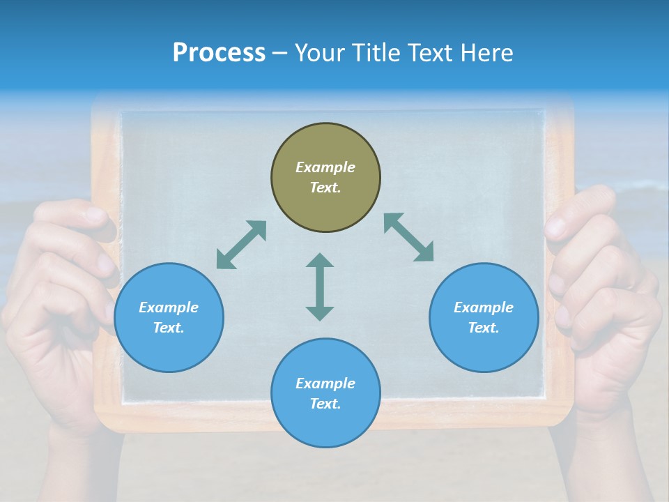Blackboard Sign Beach PowerPoint Template