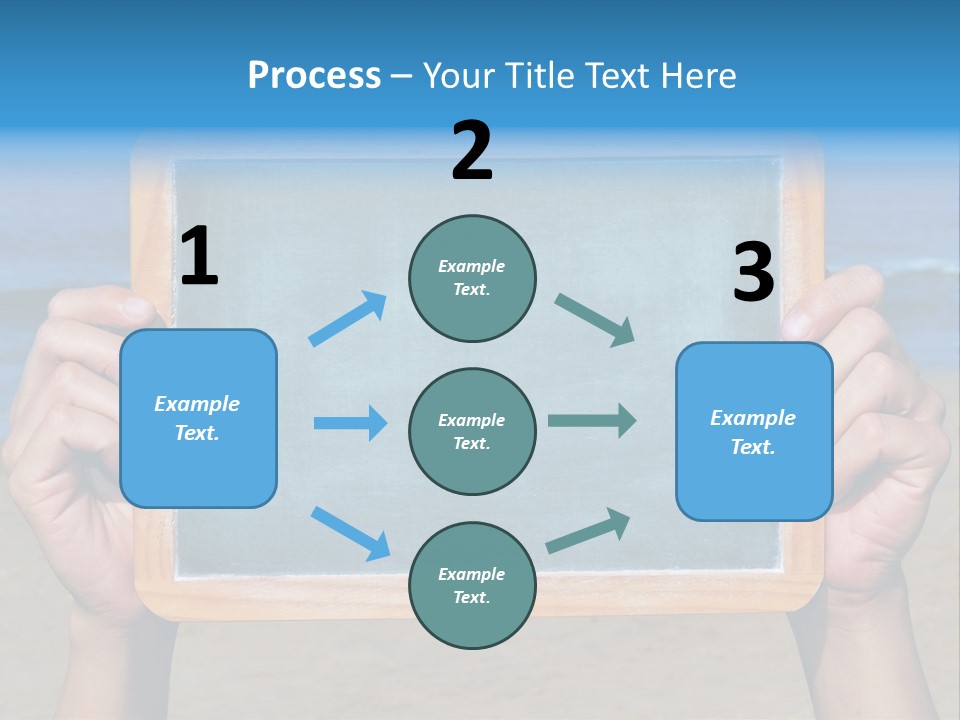 Blackboard Sign Beach PowerPoint Template