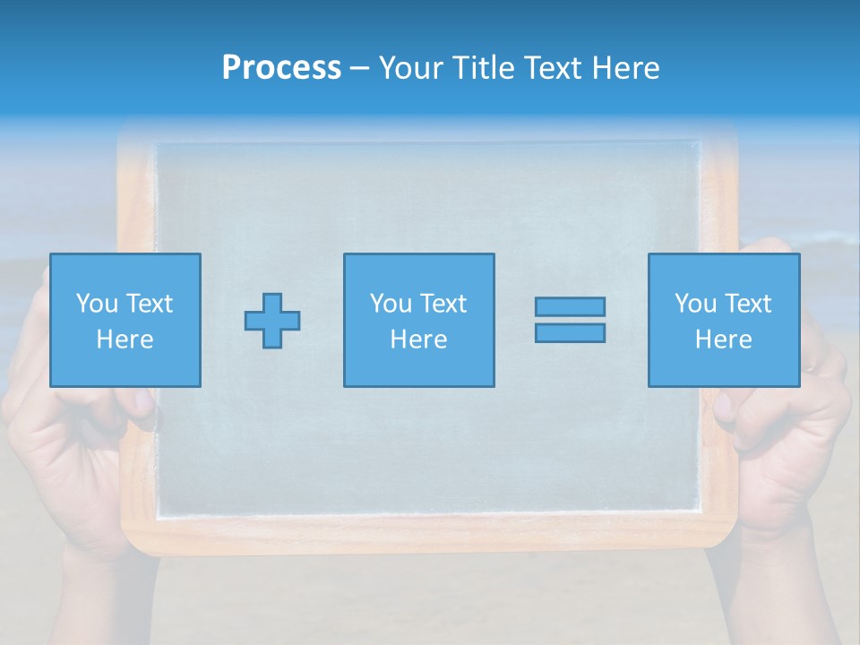 Blackboard Sign Beach PowerPoint Template