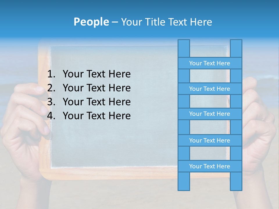 Blackboard Sign Beach PowerPoint Template