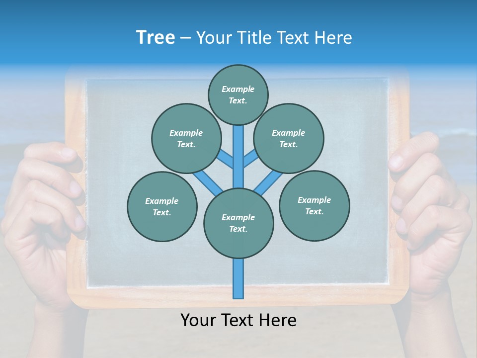 Blackboard Sign Beach PowerPoint Template