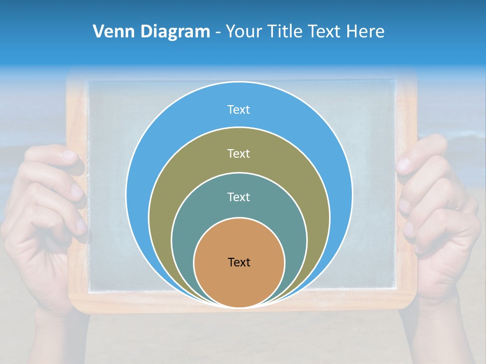 Blackboard Sign Beach PowerPoint Template