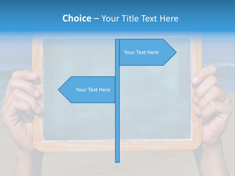 Blackboard Sign Beach PowerPoint Template