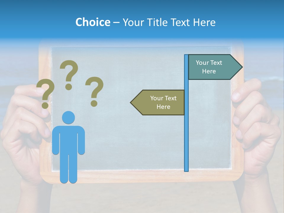 Blackboard Sign Beach PowerPoint Template