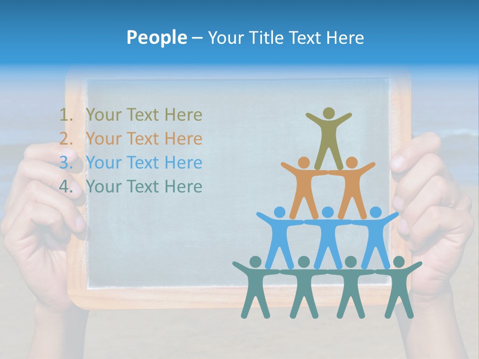 Blackboard Sign Beach PowerPoint Template