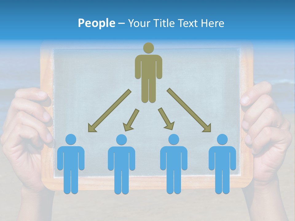 Blackboard Sign Beach PowerPoint Template