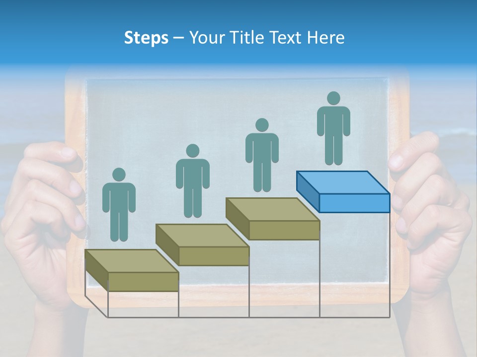 Blackboard Sign Beach PowerPoint Template