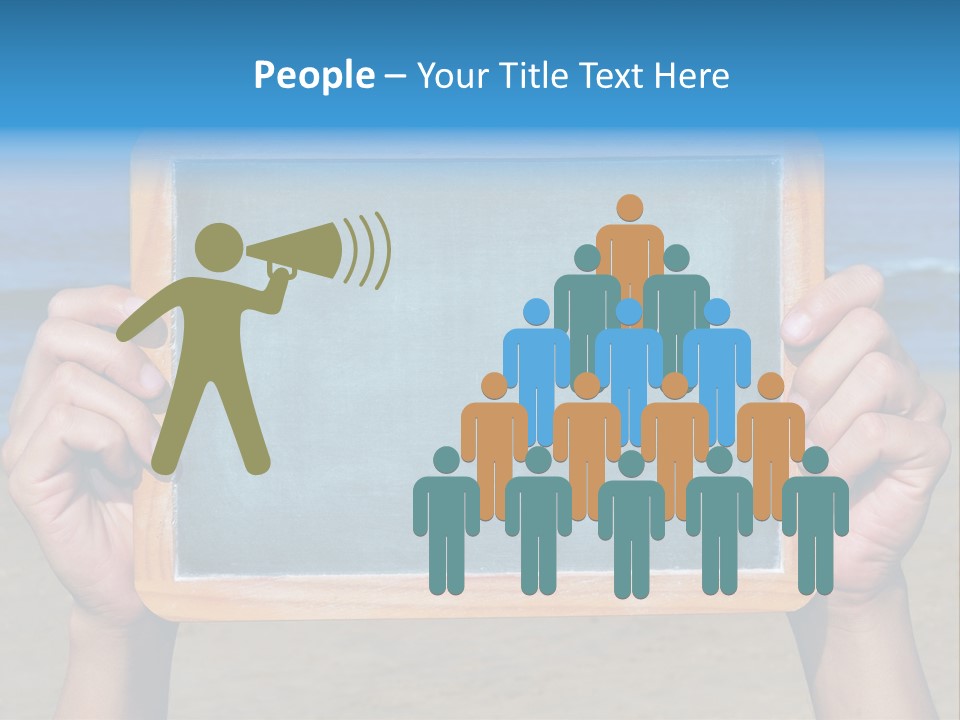 Blackboard Sign Beach PowerPoint Template