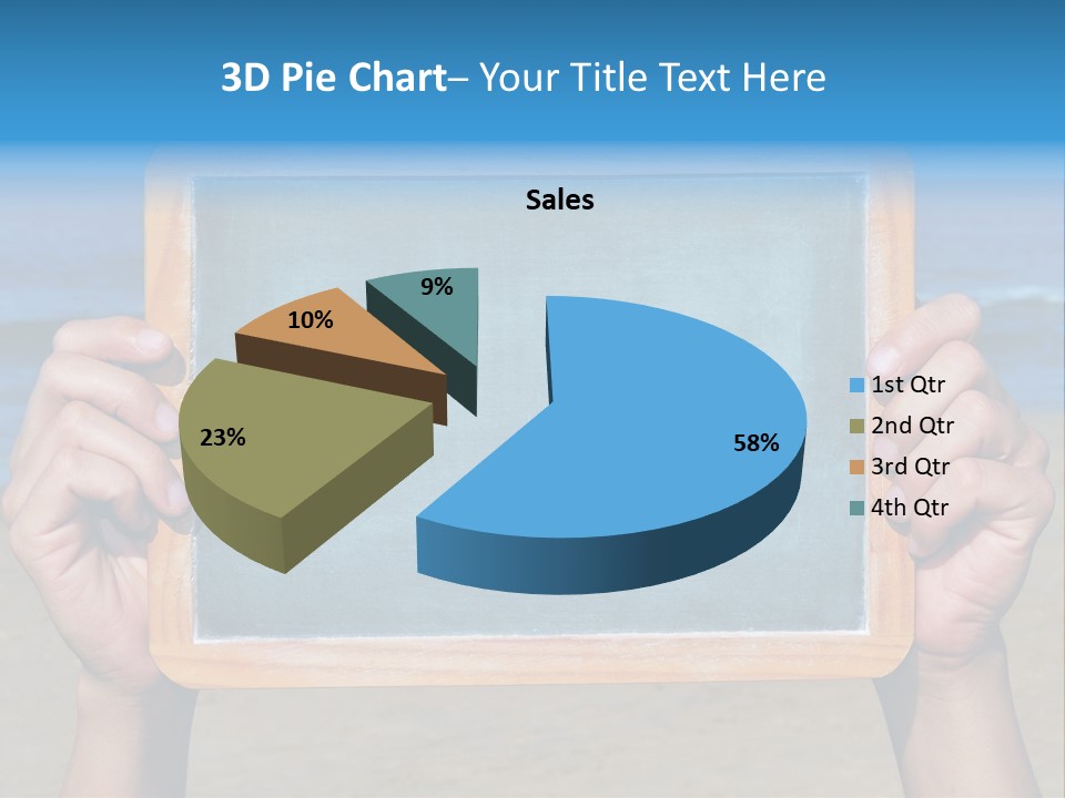 Blackboard Sign Beach PowerPoint Template
